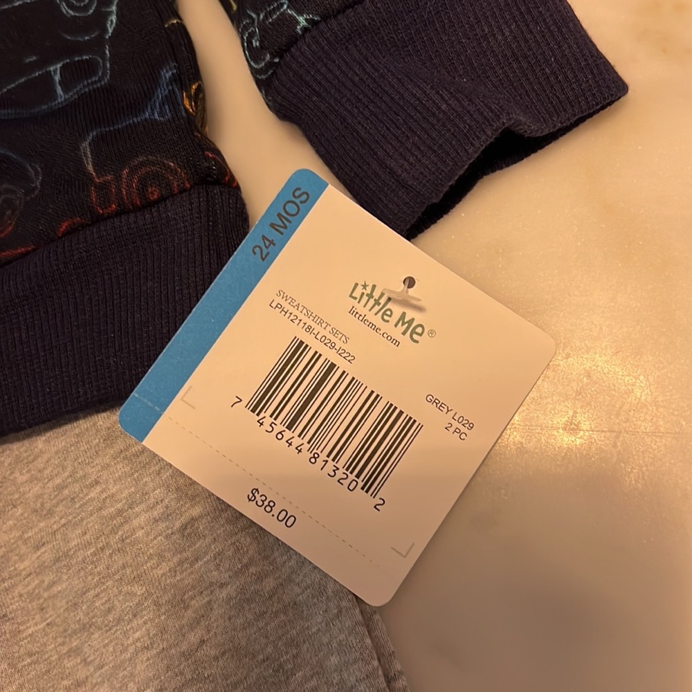 NWT Little Me Car Sweatshirt Set - Picture 3 of 6